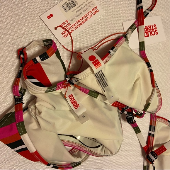 The Lulu Top and Bottom In Watermelon Stripe Set both pieces Bikini Set - Picture 3 of 4